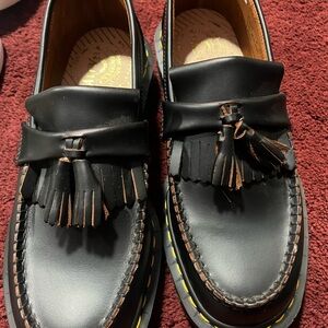 Dr. Martens Black Adrian Vintage Made in England, Quilon Leather Tassel Loafers